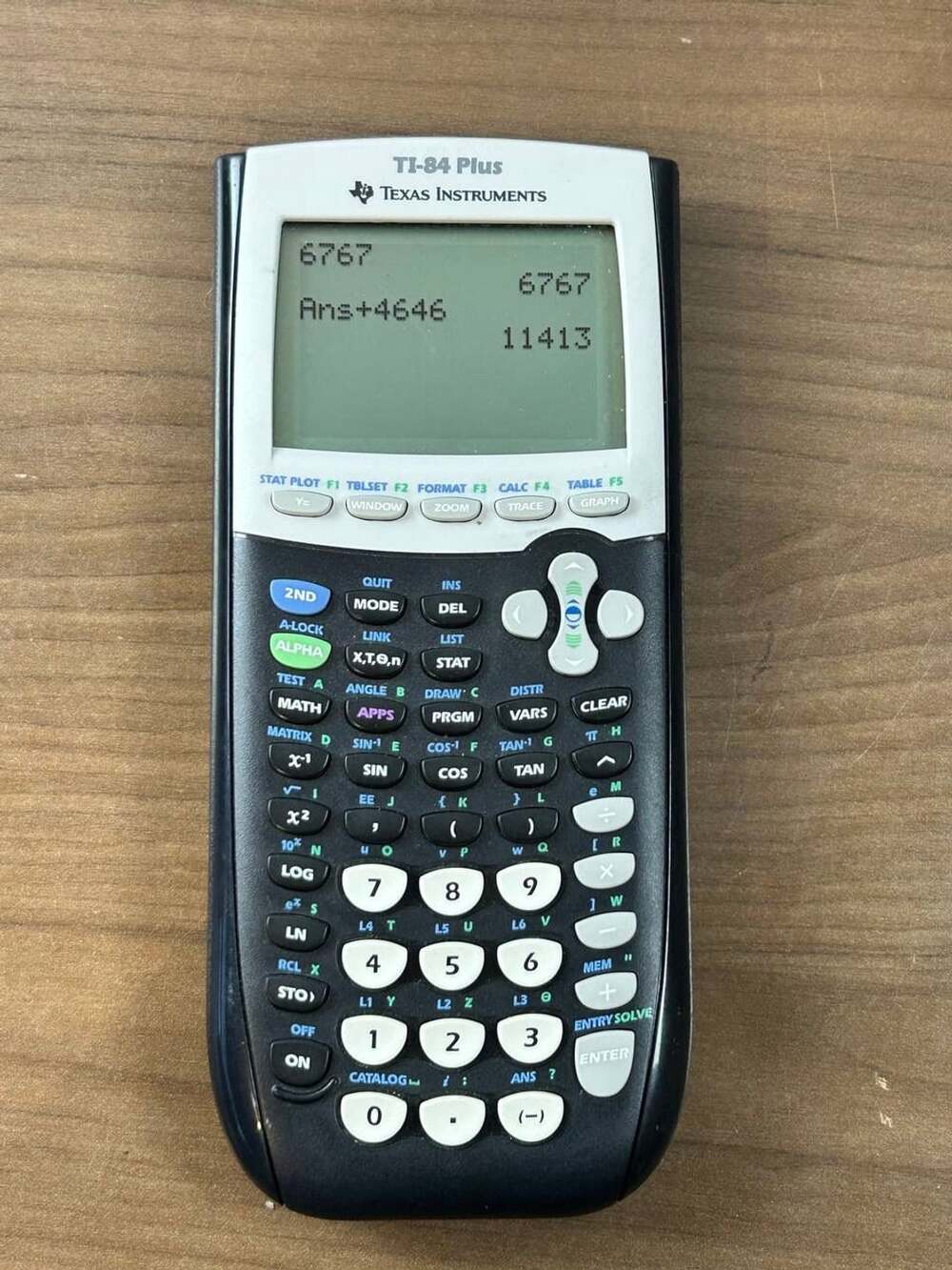 Texas Instruments TI-84 Plus Graphing Calculator Tested Working Black Silver